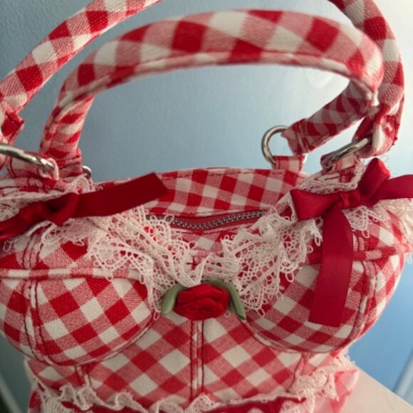 NWOT Honey Drawl Bustier Crossbody Handbag Novelty Country Life - Picture 2 of 9